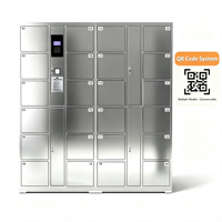 Armario para Empleados de Acero Inoxidable de 24 Puertas con Sistema de Escaneo WeChat