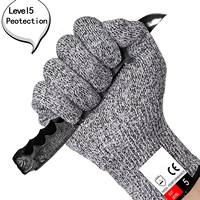 Gants de travail anti-coupure HPPE tricotés, niveau de protection 5, haute performance, pour le travail du bois, la cuisine et l'abattage
