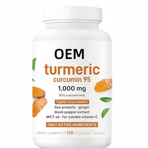 Micro-supplément naturel Curcuma Curcumine 1 000 mg |   Capsules pour adultes à base de curcuminoïdes à 95 %, antioxydant, poivre noir, huile MCT, Ultimate - Product Image 1