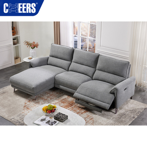 MANWAH CHEERS Fabric Recliner <b>Sofa</b> Power 3 Seater Reclining <b>Sofa</b> <b>Set</b> with Chaise and Light <b>Sofa</b> for Living Room - Product Image 4