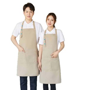 Adjustable Halter Neck Waterproof Canvas Apron One Size With Logo Printing For Restaurants Dessert Shops Cake Shops Seafood - Product Image 4