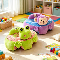Siège de sol pour bébé en forme de grenouille Kawaii, siège d'apprentissage en peluche douce, jouet en peluche détachable, base antidérapante, rembourrage en coton PP et polyester
