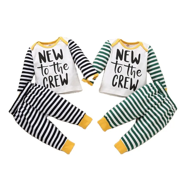 China Manufacturer Dress Boys Newborn Set Striped Pants Long Sleeve Baby Boy Clothes