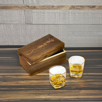 Coffret cadeau d'entreprise original, ensemble de verres à whisky carrés personnalisés, ensemble de 2 verres à whisky, cadeaux de mariage pour les invités