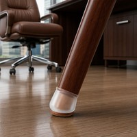 ASJ ASJ-287 Protections de pieds de bureau et de chaise anti-rayures, capuchons de mobilier de bureau, base transparente, pour sols en bois, fabriqué en Chine