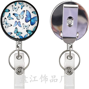 4cm half-metal <b>wire</b> rope butterfly easy-pull buckle, frosted shell, <b>flower</b>-shaped easy-pull, anti-loss and anti-theft, in stock. - Product Image 1