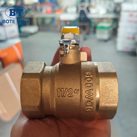 Válvula de Bola de Latón de 1 Pulgada, 2 Piezas, Sellado de PTFE, Conexión NPT, Manual, para Agua, OEM