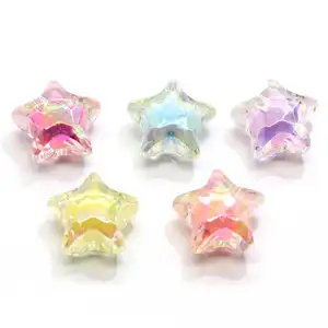 3D Acrylic Star Beads Artificial DIY Craft Transparent Plastic Star Charms Handmade Necklace Jewelry Finding Accessories