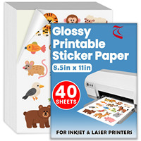 Feuilles adhésives imprimables en vinyle jet d'encre A4 brillant pour imprimante transparente mate, imperméables, autocollants personnalisés, papier pour autocollants