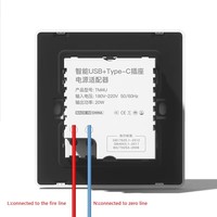 Prise murale industrielle à charge rapide 20W, type C, double port USB, chargeur USB 2 ports, plaque murale universelle pour la maison, l'hôtel, le bureau