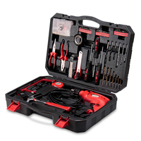 KAFUWELL P14030A Juego de Herramientas Multiusos de 130 Piezas, Kit de Taladro de Impacto para el Hogar, OEM, 1 Año de Garantía, Soporte Personalizado, Cromado, Mantenimiento