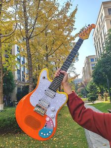 SE Mini Bullfighter Instrumentos musicales 24 trastes 6 cuerdas Acabado brillante Viaje Guitarra eléctrica inteligente con altavoz y efecto - Product Image 5