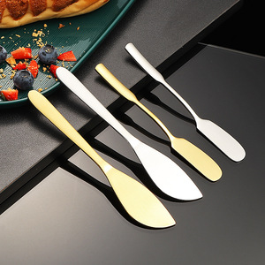 304 stainless steel butter knife <b>square</b> handle jam knife cheese spreader cream piping knife cheese butter spatula - Product Image 2