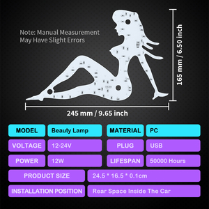 Coppia di Luci <span class=keywords><strong>LED</strong></span> RGB Decorative per Parafango Camion, Lampada Ambientale con Telecomando USB, Adesivo Luminoso per Parabrezza Anteriore e Posteriore - Product Image 3