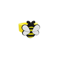 Nouvelles idées de produits 2026 Anneaux en plastique en forme d'abeille en caoutchouc PVC pour enfants Coffrets cadeaux