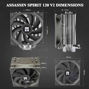 Thermalright Assassin Spirit 120 V2 4 Ventilateurs de tuyaux de chaleur Air refroidissement 4Pin PWM Quiet Fan CPU Cooler - Product Image 6