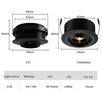 Projecteur LED encastrable, angle réglable 3W, avec zoom, adapté pour les hall d'exposition et les vitrines de musée