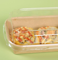 Boîte d'emballage pour salade, fruits, sushi en papier kraft de qualité alimentaire avec couvercles en plastique, logo personnalisé, différentes tailles, pour emporter
