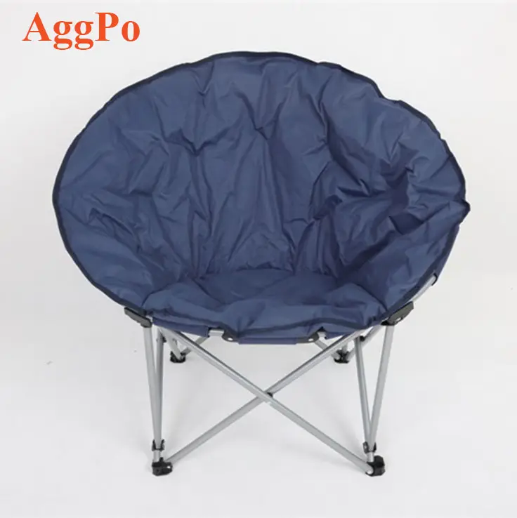 Opvouwbare Camping Stoel Fauteuil Gewatteerde Maan Ronde Schotel Stoel Voor Dutje, Outdoor Camping En Strand