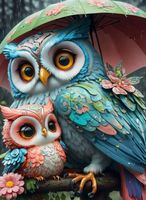 Kit de Peinture Diamant Chenistory Hibou – Fournitures Artistiques, Tableaux Décoratifs, Art Diamant Complet Rond pour Adultes, Kits d'Art Diamant Animaux