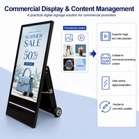 Pantalla LCD Portátil 4K de 43 Pulgadas, Panel Publicitario con Batería para Interiores y Exteriores, Reproductor de Señalización Digital con Soporte de Tótem