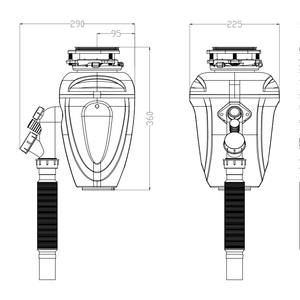 Nâng cấp mới 0.75HP/550W xử lý phế liệu thực phẩm im lặng + hấp thụ Pro - Product Image 2