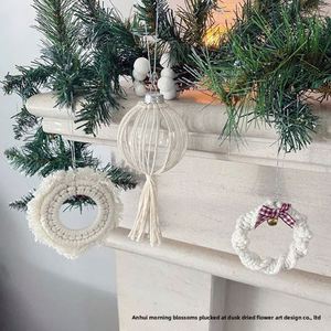 Handmade Round <b>Christmas</b> Wreath Garland Snowflake Hanging Ornaments for Wedding Party Holiday <b>Decorations</b> - Product Image 2