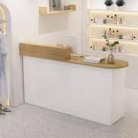 Comptoir de réception moderne pour hôtel, bureau, hôpital, supermarché, salon de manucure, en MDF, avec éclairage LED, design écologique