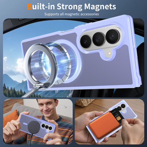 Coque de téléphone magnétique antichoc populaire violet clair pour Samsung Z Fold <span class=keywords><strong>7</strong></span> 8, finition soyeuse translucide luxueuse, personnalisable - Product Image 3