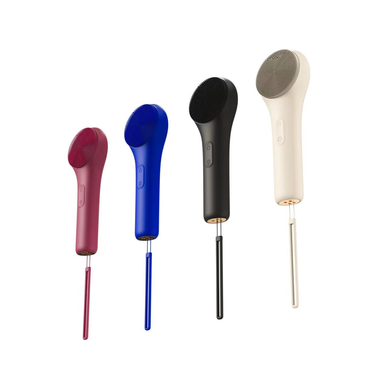 New Waterproof Design Silicone Facial Cleaning Brush 3 In1 Massage Vibration Hot Compress Silicone Facial Cleaning Brush