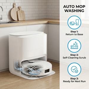 Robot de Limpieza con Navegación LDS SLAM, Succión de 8000 Pa, 3 en 1, Barredora, Mopa Húmeda y Seca, Aspiradora de Limpieza Automática - Product Image 5