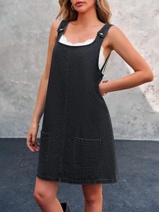 Robe Salopette en Jean Ample Multi-Poches avec Bretelles pour Femme et Fille – Collection Été 2026 – Combinaison en Denim Style Urbain - Product Image 4