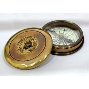 Brújula de Bolsillo Marina Portátil de Latón, Estilo Vintage 1920, Herramienta de Navegación Náutica para Senderismo y Uso al Aire Libre - Product Image 3