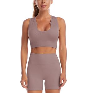 Bra olahraga wanita, pakaian Fitness Gym Fitness Yoga kustom dapat dibalik, celana pendek pengendara sepeda motor mulus dan Bra olahraga <span class=keywords><strong>2</strong></span> potong untuk Yoga Fitness - Product Image 5