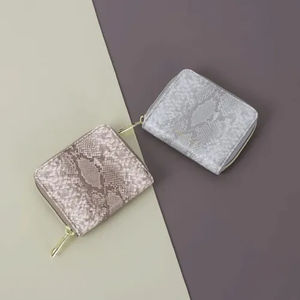 <b>Women's</b> snake pattern personalized wristband <b>wallet</b> dual ID window zipper <b>travel</b> <b>wallet</b> - Product Image 1