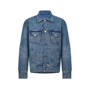 Veste en jean brodée pour homme, détails artistiques, base en coton doux, bouton décontracté, respirant, écologique, tendance, culturel - Product Image 1