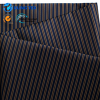 Tissu 100% polyester prêt à être expédié, style rayé, imprimé teint en fil, pour robes, sacs, doublures, textiles de maison, vêtements.