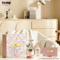 Boîte cadeau en papier rigide à double porte écologique, boîte d'emballage personnalisée avec logo en relief et vernis UV pour ensemble de parfums et de bougies parfumées