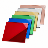 Plaque acrylique miroir couleur personnalisée 2mm 3mm, panneau PMMA réfléchissant haute brillance pour découpe laser, enseignes, présentoirs et artisanat
