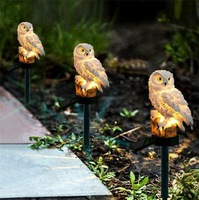 Lampe solaire de jardin en vrac, étanche, en résine, en forme de hibou, décorative, à LED, pour allée extérieure, cour, patio, aménagement paysager, vente en gros