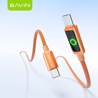 Kabel Tipe C BAVIN Berkualitas Tinggi dan Tahan Lama CB415 Nylon Braided 60W Pengisian Daya 480 Mbps Transfer Data