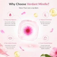 Verdant Mirelle Eternal Real Flower Jelly Blush Bálsamo Transparente que Cambia de Color con la Temperatura, Acabado Natural Claro para Labios y Mejillas 2 en 1