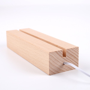 Commercio all'ingrosso della fabbrica di alta qualità artigianato in <span class=keywords><strong>legno</strong></span> ornamenti 150mm senza scanalatura USB bianco caldo luce rettangolare <span class=keywords><strong>legno</strong></span> Led Base - Product Image 3
