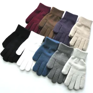 D2502-guantes de invierno gruesos de lana para hombre y mujer, guantes acrílicos cálidos, venta al por mayor