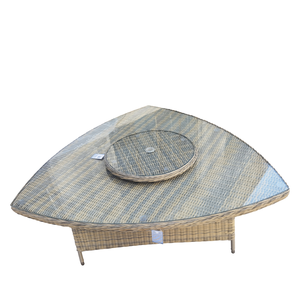 6-delige Outdoor Rotan Dinerset Met Verstelbare Ligstoelen Met Hoge Rugleuning En Unieke Glazen Tafel, Aangepaste Stijlen - Product Image 4