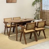 Mesa de Comedor Redonda Extensible y Plegable de Madera Maciza Estilo Wabi-Sabi para Apartamento y Muebles de Comedor
