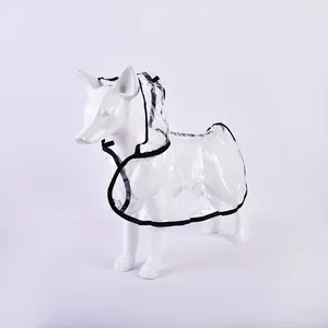 Personalizado confortável ao ar livre impermeável segurança branco cor pet reflexivo roupas cão Raincoat