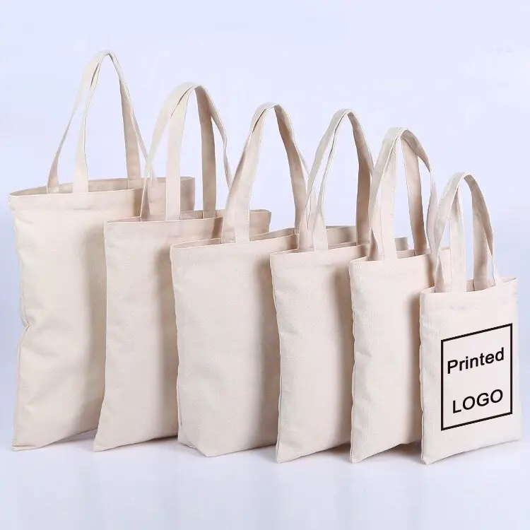 Wholesale blank protection custom reusable Environmental bag cotton canvas fabric shopping tote bags printable with printed logo