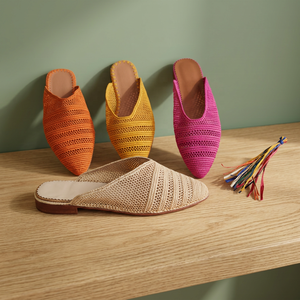 Handmade Anti-Slippery Breathable Raffia Outdoor Slipper for Women and Girls - Product Image 2