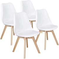 Chaise d'appoint de luxe moderne avec coussin en tissu gris et pieds en bois massif pour cuisine et hôtel - Fabricant, fournisseur, vente en gros